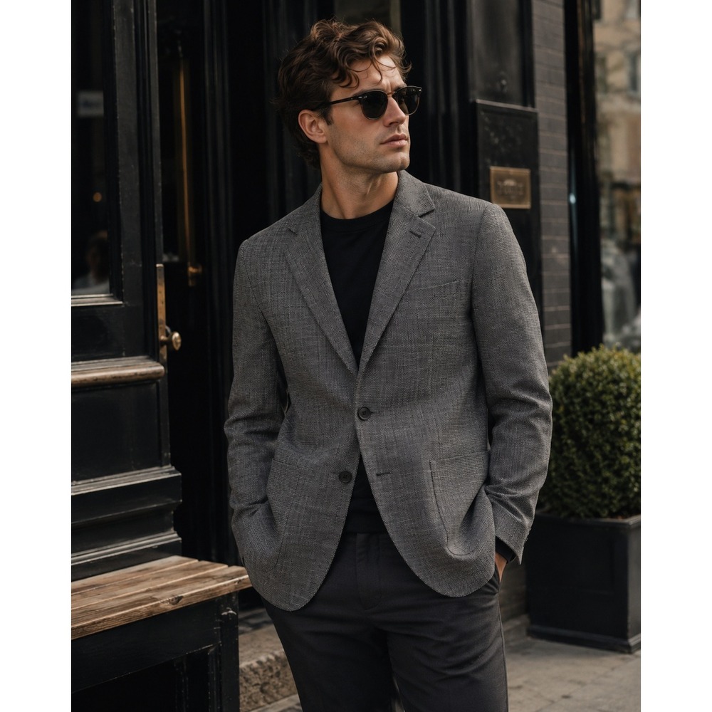 Nordstrom Mens Shop Blazer Mens 36R Gray Dark Academia Professional Classic